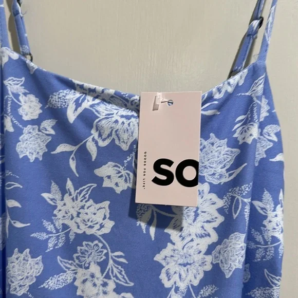 NWT! Blue Floral Maxi Dress - Picture 4 of 7